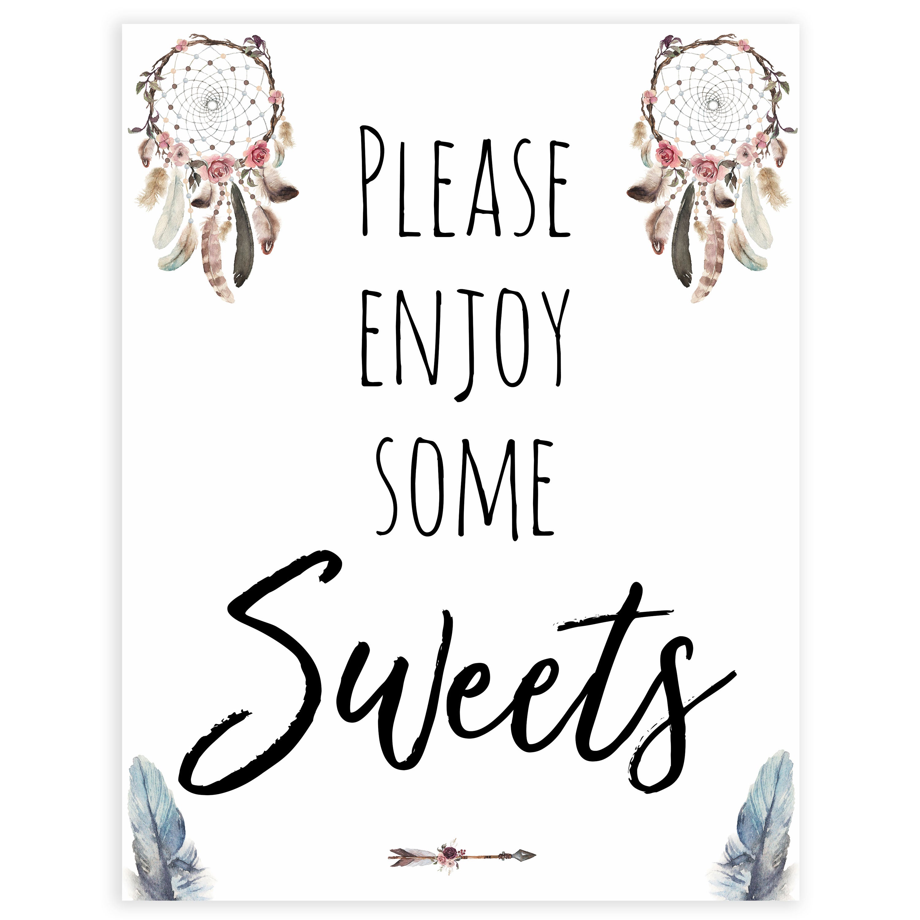 boho baby signs, sweets baby signs, printable baby signs, boho baby decor, fun baby signs, baby shower signs, baby shower decor