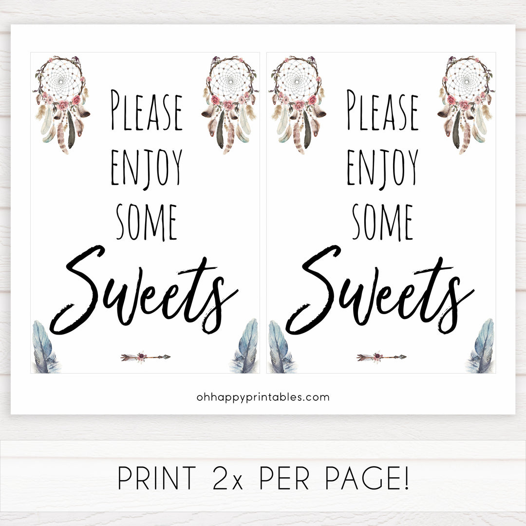 boho baby signs, sweets baby signs, printable baby signs, boho baby decor, fun baby signs, baby shower signs, baby shower decor