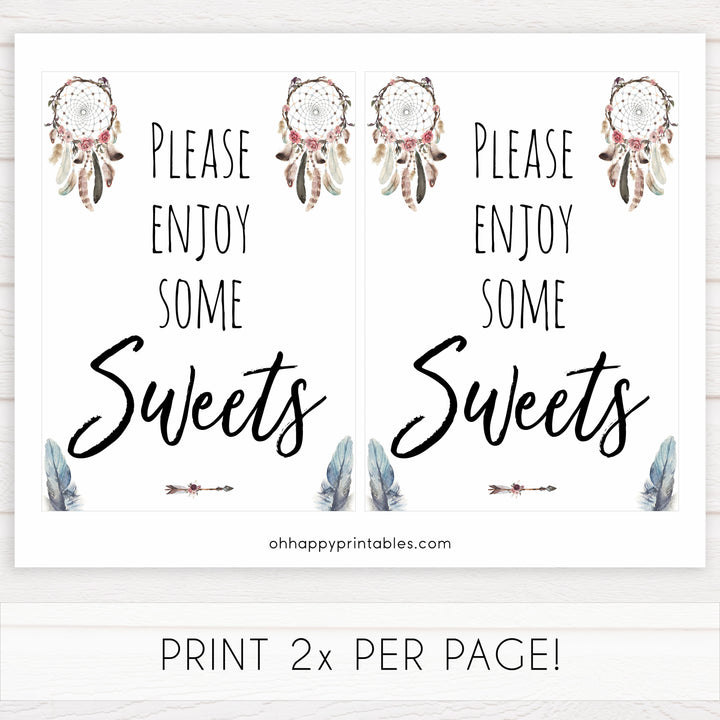 boho baby signs, sweets baby signs, printable baby signs, boho baby decor, fun baby signs, baby shower signs, baby shower decor