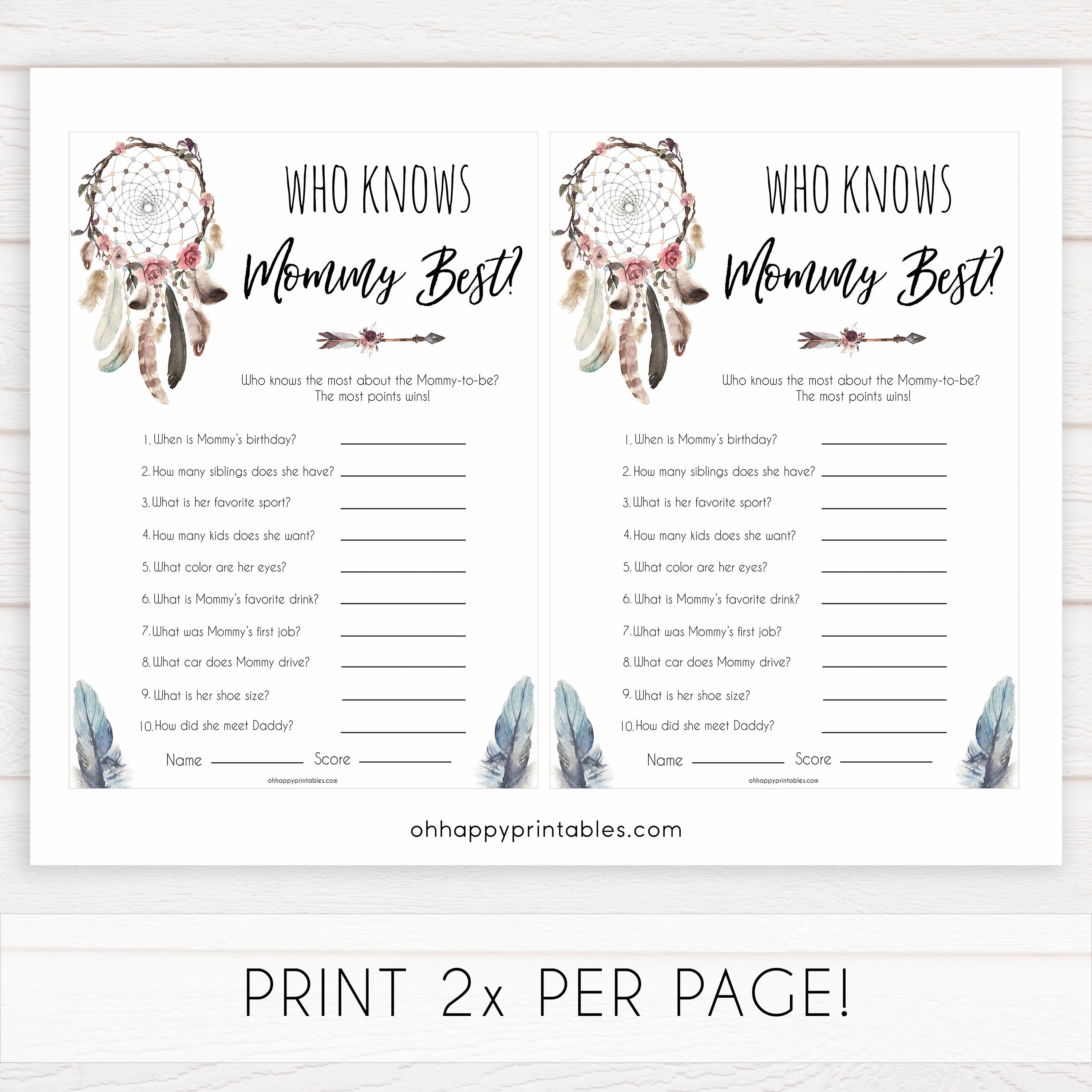 Boho baby games, who knows mommy best, who know mummy best baby game, fun baby games, printable baby games, top 10 baby games, boho baby shower, baby games, hilarious baby games
