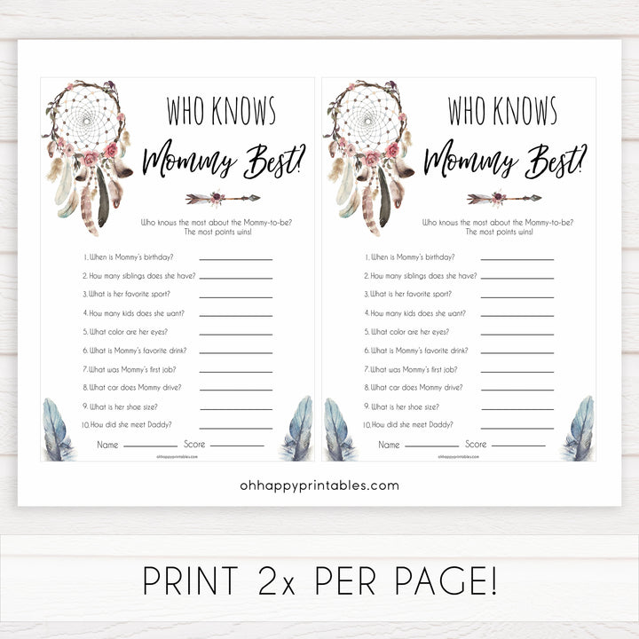 Boho baby games, who knows mommy best, who know mummy best baby game, fun baby games, printable baby games, top 10 baby games, boho baby shower, baby games, hilarious baby games