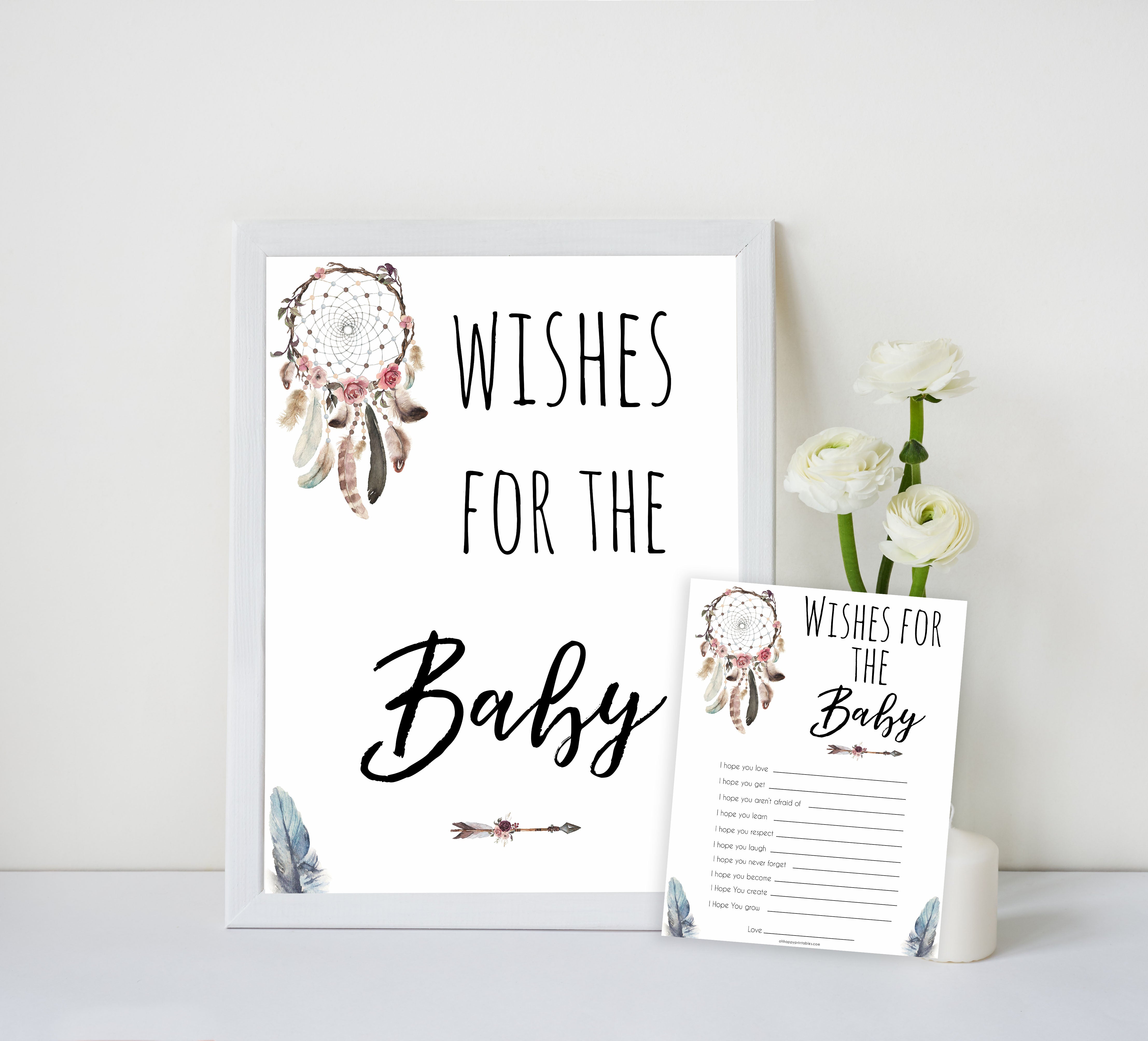 Boho baby games, wishes for the baby baby game, fun baby games, printable baby games, top 10 baby games, boho baby shower, baby games, hilarious baby games