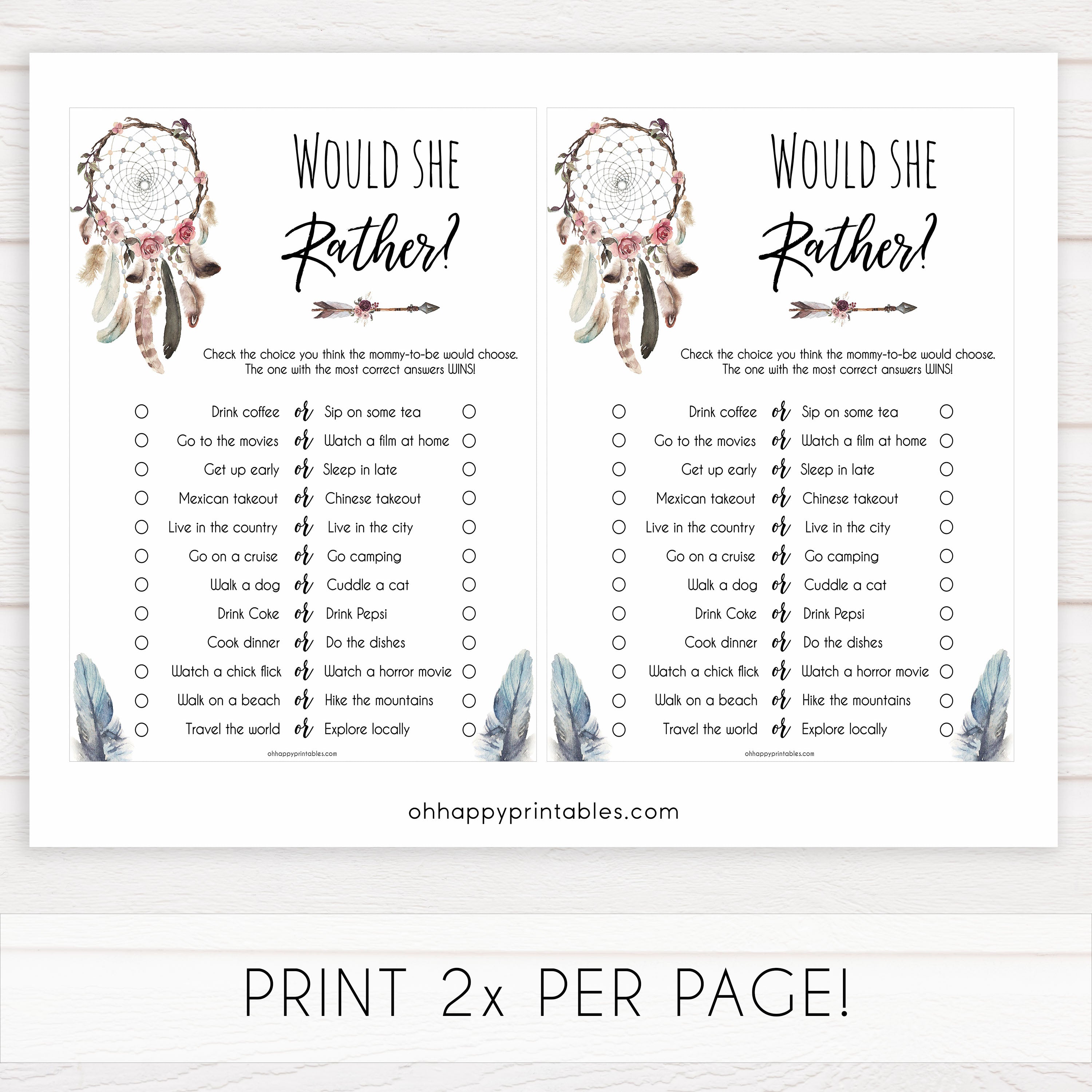 Boho baby games, would she rather baby game, fun baby games, printable baby games, top 10 baby games, boho baby shower, baby games, hilarious baby games
