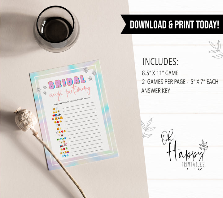 bridal emoji pictionary game, Space cowgirl bridal shower games, printable bridal shower games, bridal games, bridal shower games, disco bridal games