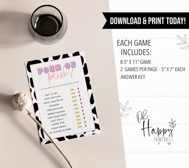 porn or polish game, Space cowgirl bachelorette party games, printable bachelorette party games, dirty hen party games, adult party games, disco bachelorette games