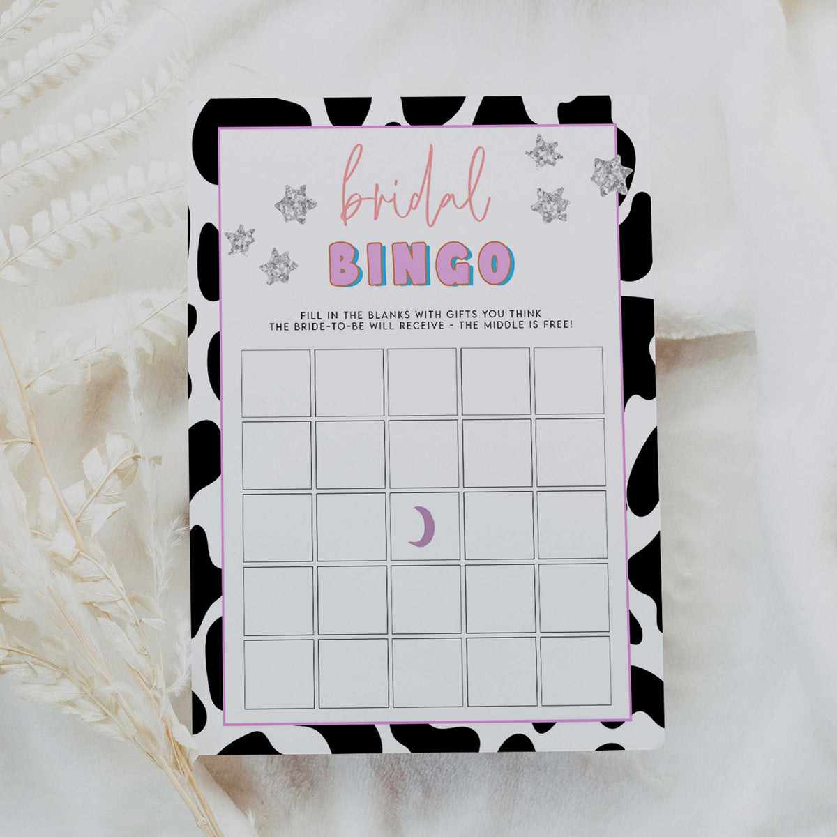 bridal shower bingo game, Space cowgirl bridal shower games, printable bridal shower games, bridal games, bridal shower games, disco bridal games