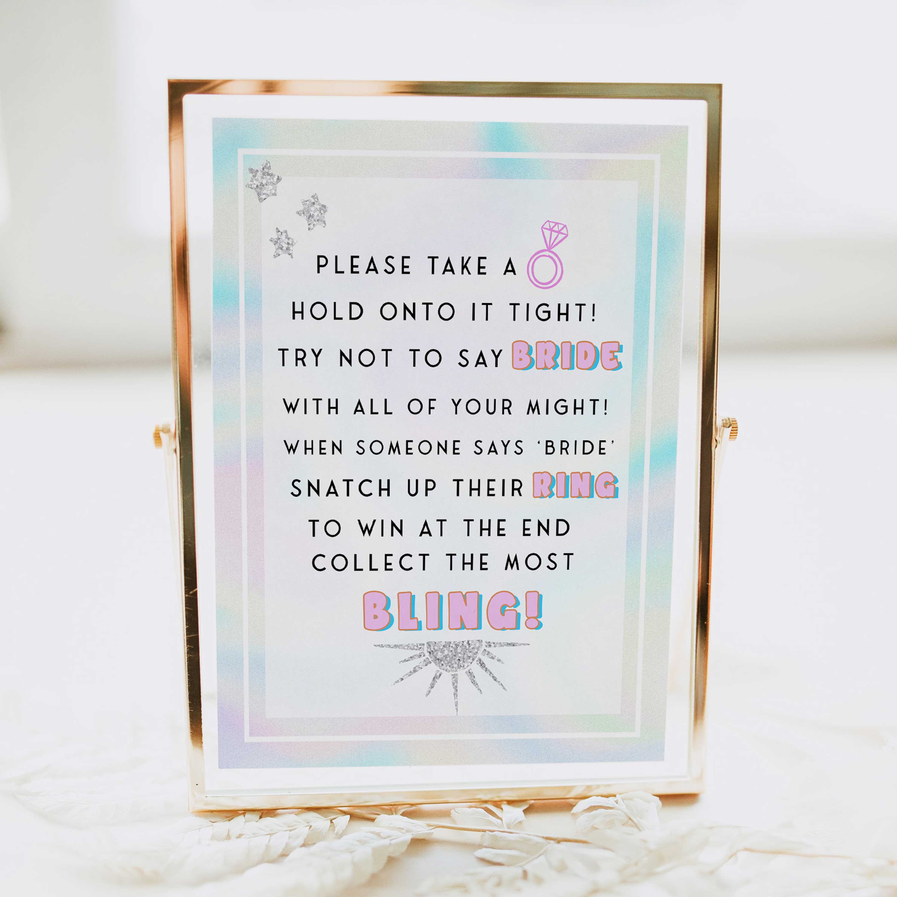 please take a ring game, Space cowgirl bridal shower games, printable bridal shower games, bridal games, bridal shower games, disco bridal games