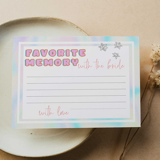 favorite memory with the bride, Space cowgirl bridal shower games, printable bridal shower games, bridal games, bridal shower games, disco bridal games