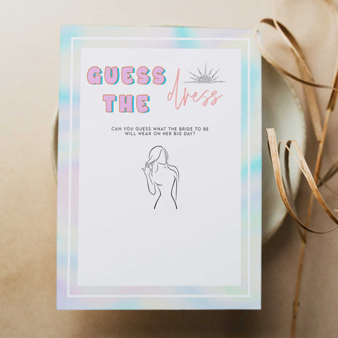 guess the dress bridal game, Space cowgirl bridal shower games, printable bridal shower games, bridal games, bridal shower games, disco bridal games