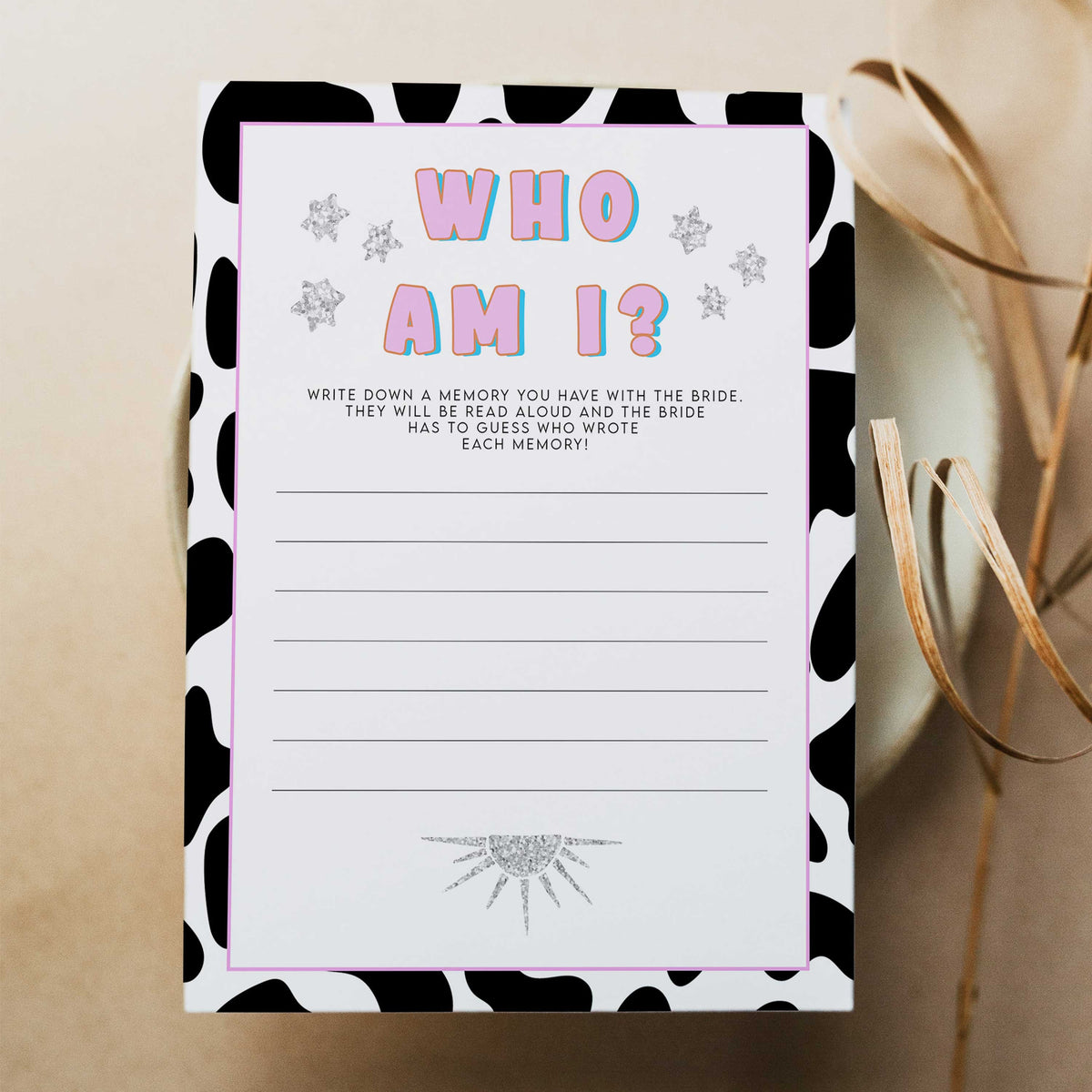 bridal who am I game, Space cowgirl bridal shower games, printable bridal shower games, bridal games, bridal shower games, disco bridal games