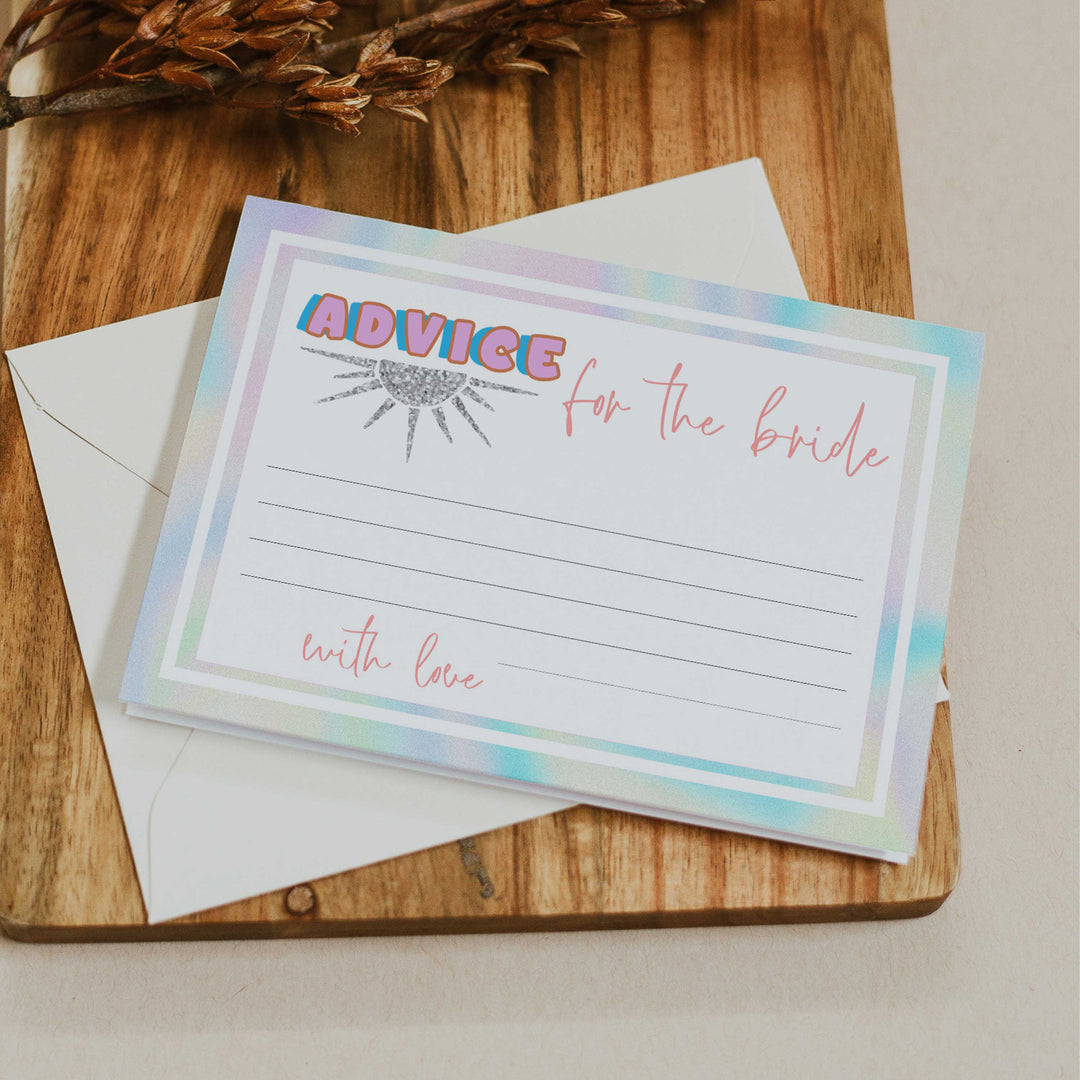 advice for the bride keepsake, Space cowgirl bridal shower games, printable bridal shower games, bridal games, bridal shower games, disco bridal games