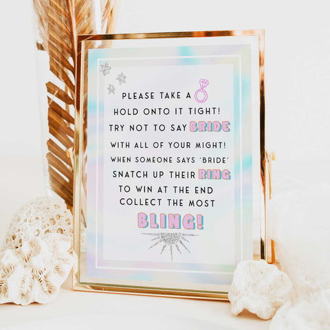 please take a ring game, Space cowgirl bridal shower games, printable bridal shower games, bridal games, bridal shower games, disco bridal games