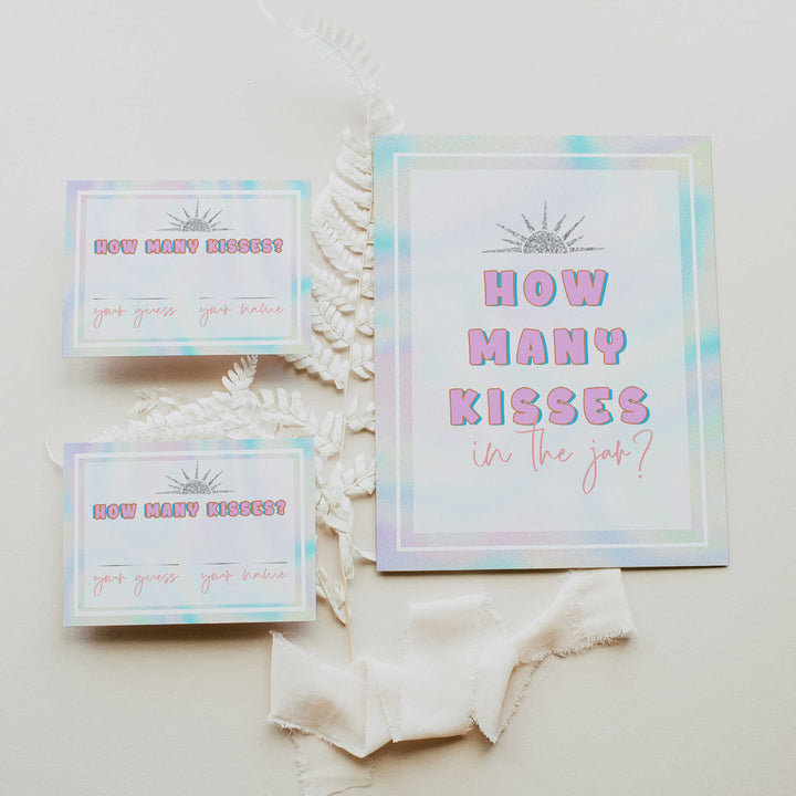 guess how many kisses game, Space cowgirl bridal shower games, printable bridal shower games, bridal games, bridal shower games, disco bridal games