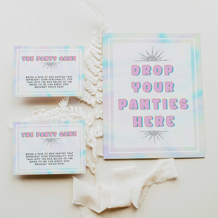 drop your panties game, Space cowgirl bridal shower games, printable bridal shower games, bridal games, bridal shower games, disco bridal games