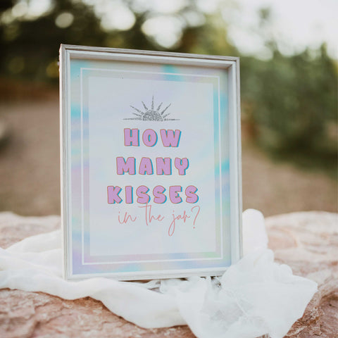 guess how many kisses game, Space cowgirl bridal shower games, printable bridal shower games, bridal games, bridal shower games, disco bridal games