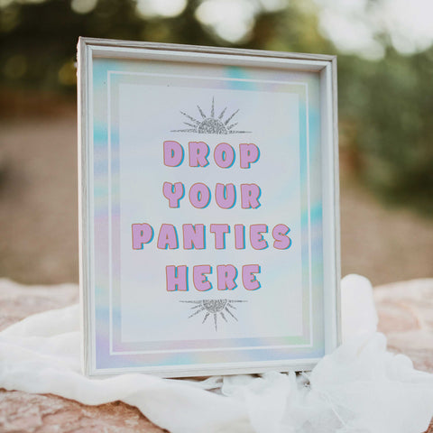 drop your panties game, Space cowgirl bridal shower games, printable bridal shower games, bridal games, bridal shower games, disco bridal games