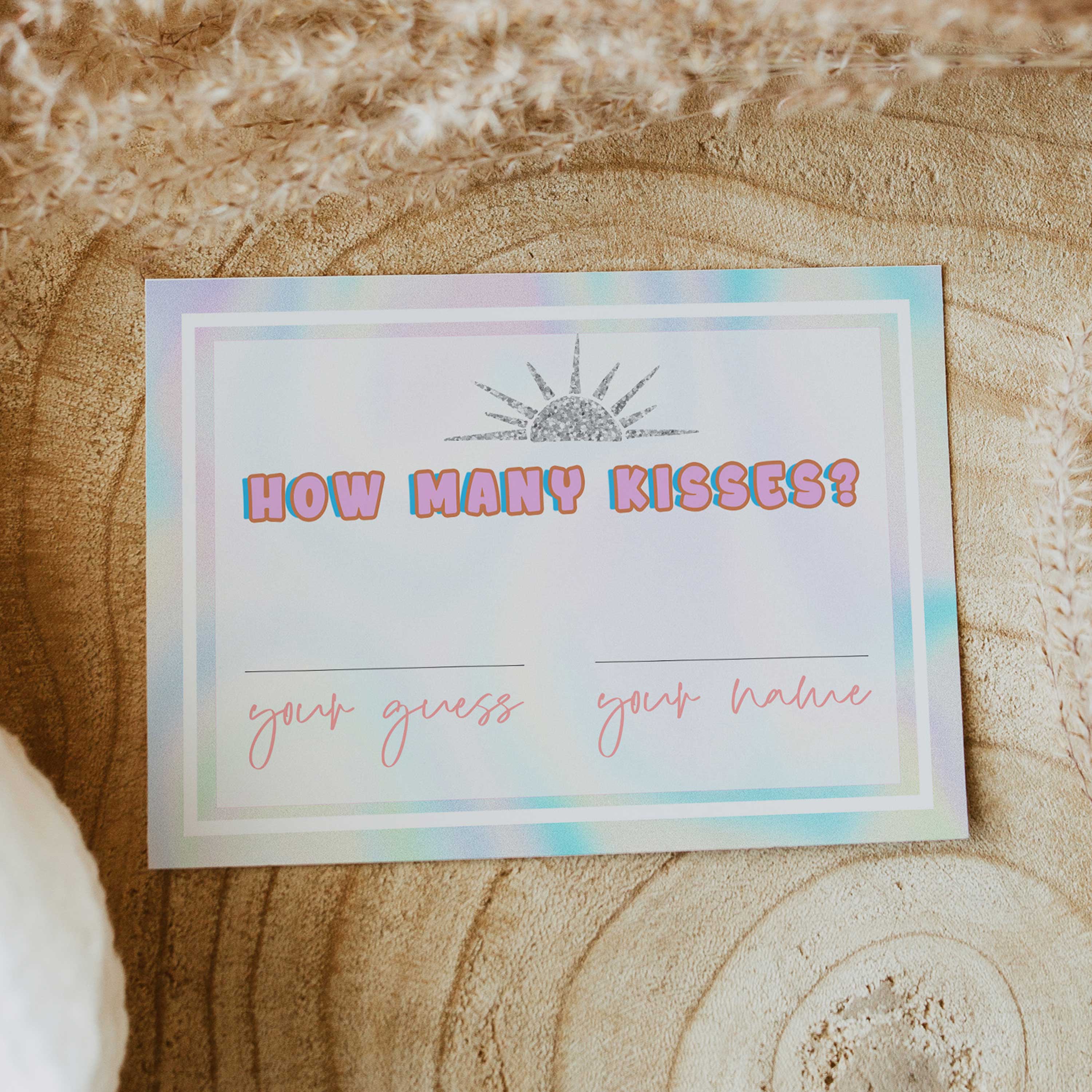 guess how many kisses game, Space cowgirl bridal shower games, printable bridal shower games, bridal games, bridal shower games, disco bridal games