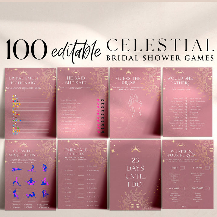 editable bridal shower games, printable bridal shower games, modern bridal shower games, popular bridal shower games, dirty bridal games