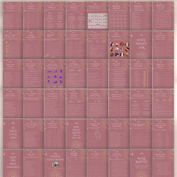 editable bridal shower games, printable bridal shower games, modern bridal shower games, popular bridal shower games, dirty bridal games