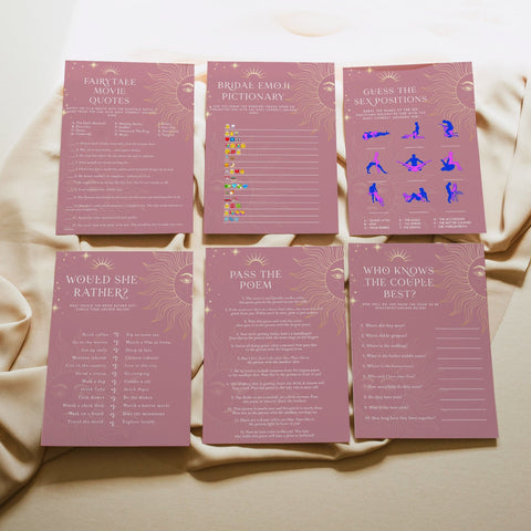 editable bridal shower games, printable bridal shower games, modern bridal shower games, popular bridal shower games, dirty bridal games