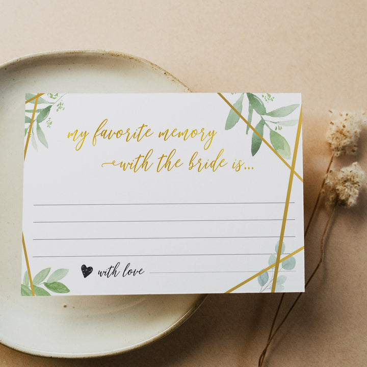 Favourite Memory with the Bride - Gold Greenery