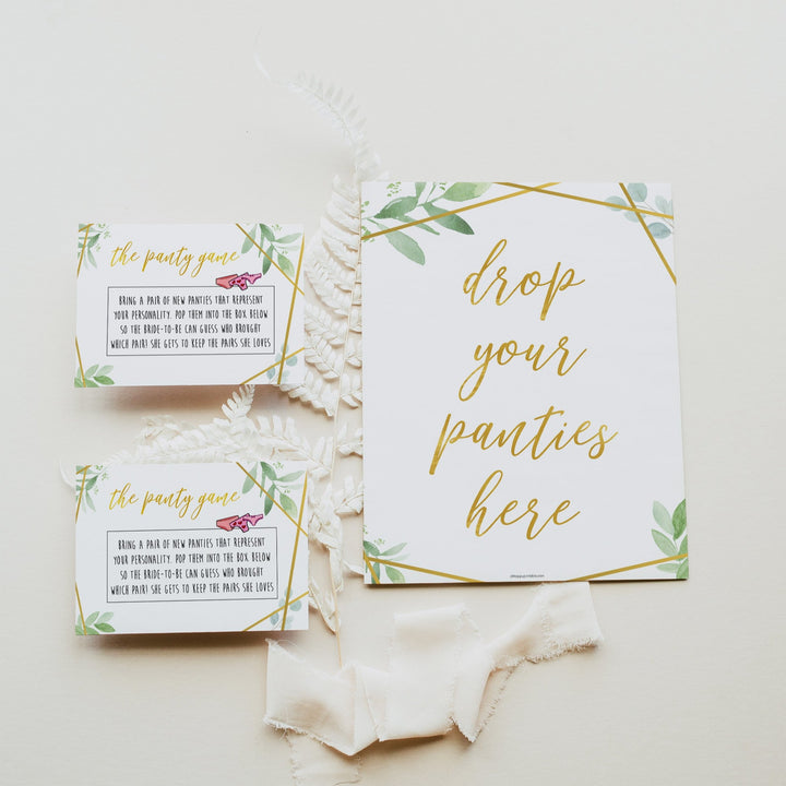 Drop Your Panties Game - Gold Greenery