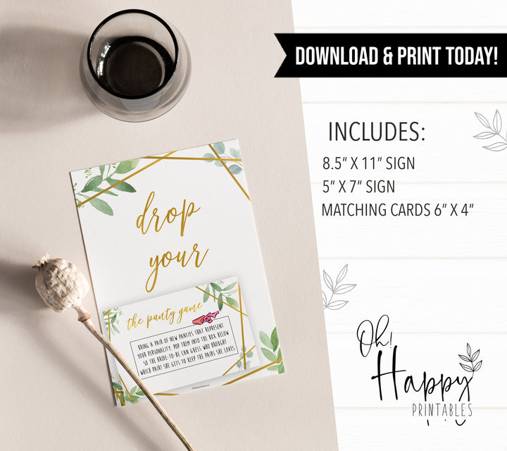 Drop Your Panties Game - Gold Greenery