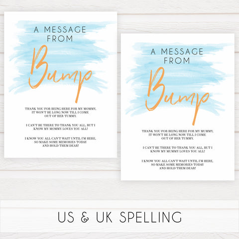 Blue swash, message from the bump baby games, baby shower games, printable baby games, fun baby games, boy baby shower games, baby games, fun baby shower ideas, baby shower ideas, boy baby games, blue baby shower