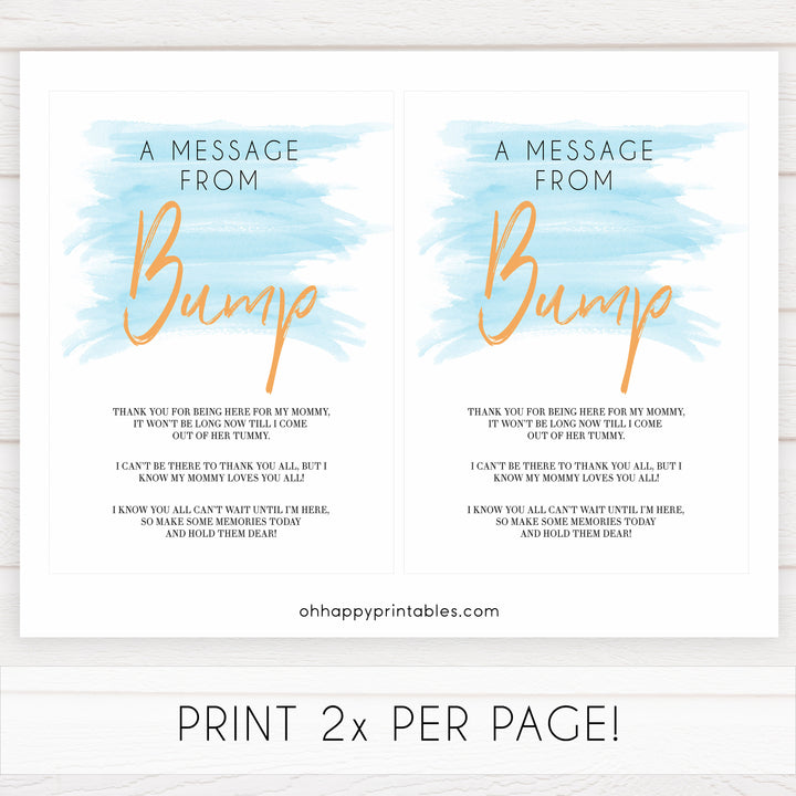 Blue swash, message from the bump baby games, baby shower games, printable baby games, fun baby games, boy baby shower games, baby games, fun baby shower ideas, baby shower ideas, boy baby games, blue baby shower