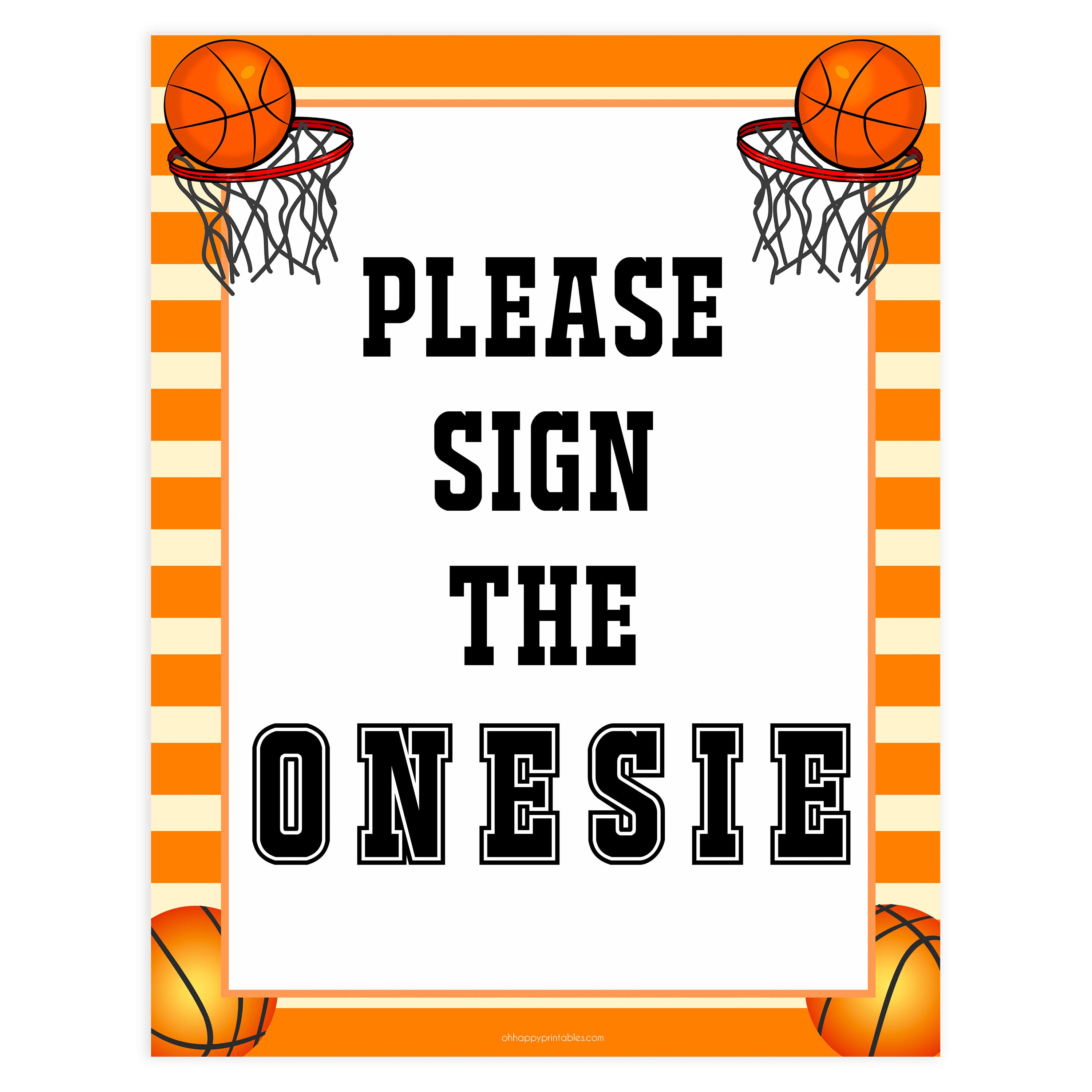 Please sign the onesie, sign the onesie, Printable baby shower games, basketball fun baby games, baby shower games, fun baby shower ideas, top baby shower ideas, basketball baby shower, basketball baby shower ideas