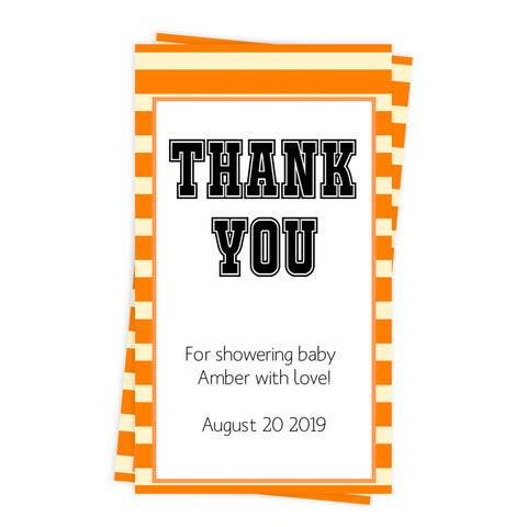baby shower thank you tags, printable baby thank you tags, editable baby thanks you tags, basketball baby shower tags, basketball baby ideas