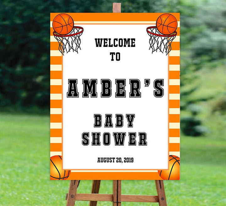 baby shower welcome signs, printable baby shower welcome signs, basketball baby welcome signs, basketball baby ideas, basketball baby decor
