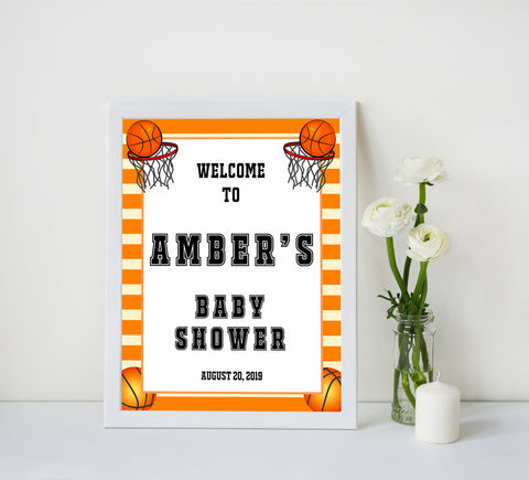 baby shower welcome signs, printable baby shower welcome signs, basketball baby welcome signs, basketball baby ideas, basketball baby decor