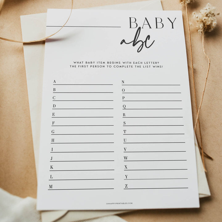 animal pregnancy baby shower game, printable baby shower games, editable baby shower games, modern baby shower games, minimalist baby shower