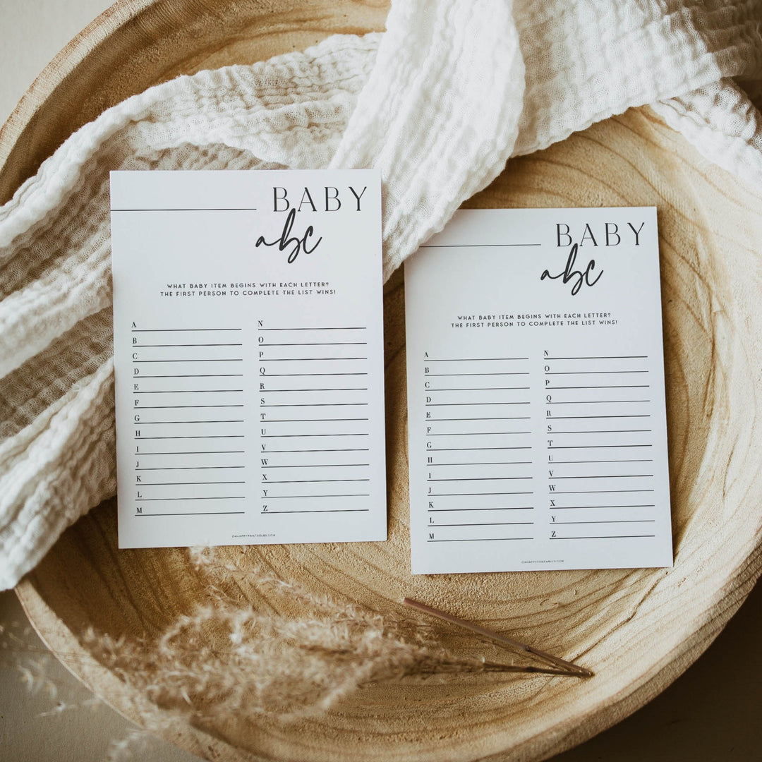 animal pregnancy baby shower game, printable baby shower games, editable baby shower games, modern baby shower games, minimalist baby shower