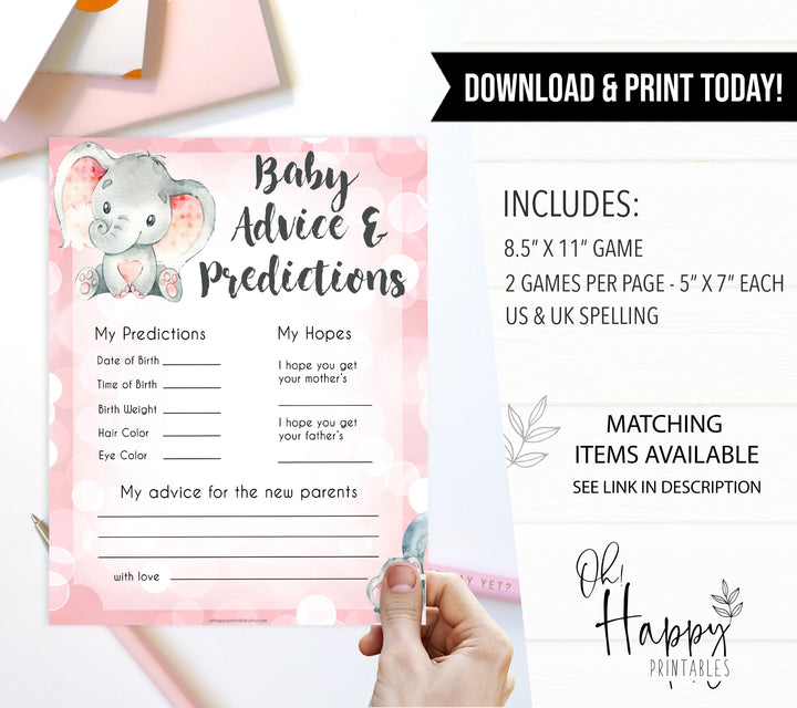 pink elephant baby games, baby advice and predictions baby shower games, printable baby shower games, baby shower games, fun baby games, popular baby games, pink baby games