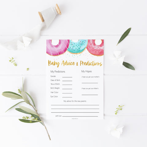 baby advice and predictions game, Printable baby shower games, donut baby games, baby shower games, fun baby shower ideas, top baby shower ideas, donut sprinkles baby shower, baby shower games, fun donut baby shower ideas