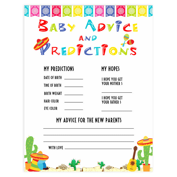 baby advice and predictions game, baby keepsake, Printable baby shower games, Mexican fiesta fun baby games, baby shower games, fun baby shower ideas, top baby shower ideas, fiesta shower baby shower, fiesta baby shower ideas