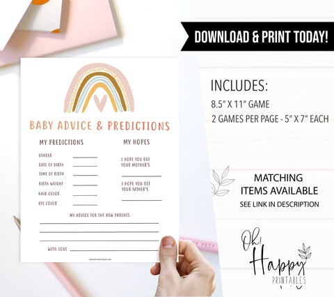 baby advice and predictions baby game, Printable baby shower games, boho rainbow baby games, baby shower games, fun baby shower ideas, top baby shower ideas, boho rainbow baby shower, baby shower games, fun boho rainbow baby shower ideas