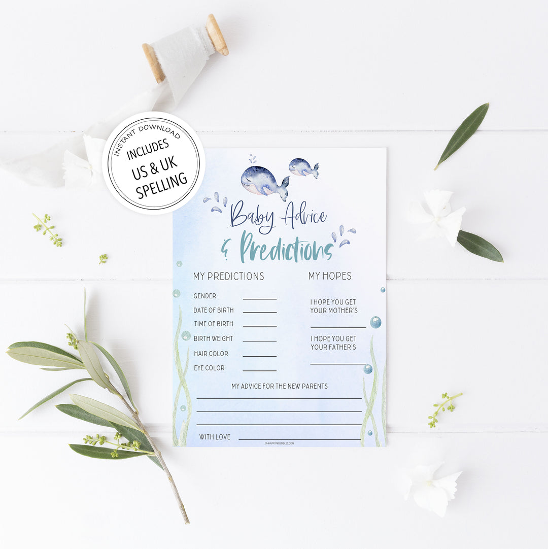 baby advice and predictions game, Printable baby shower games, whale baby games, baby shower games, fun baby shower ideas, top baby shower ideas, whale baby shower, baby shower games, fun whale baby shower ideas
