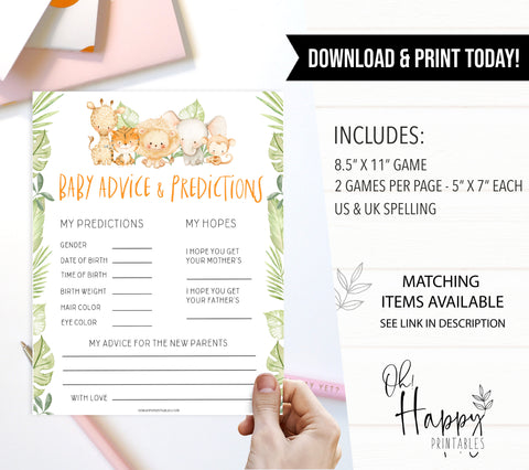 baby advice and predictions game, Printable baby shower games, safari animals baby games, baby shower games, fun baby shower ideas, top baby shower ideas, safari animals baby shower, baby shower games, fun baby shower ideas