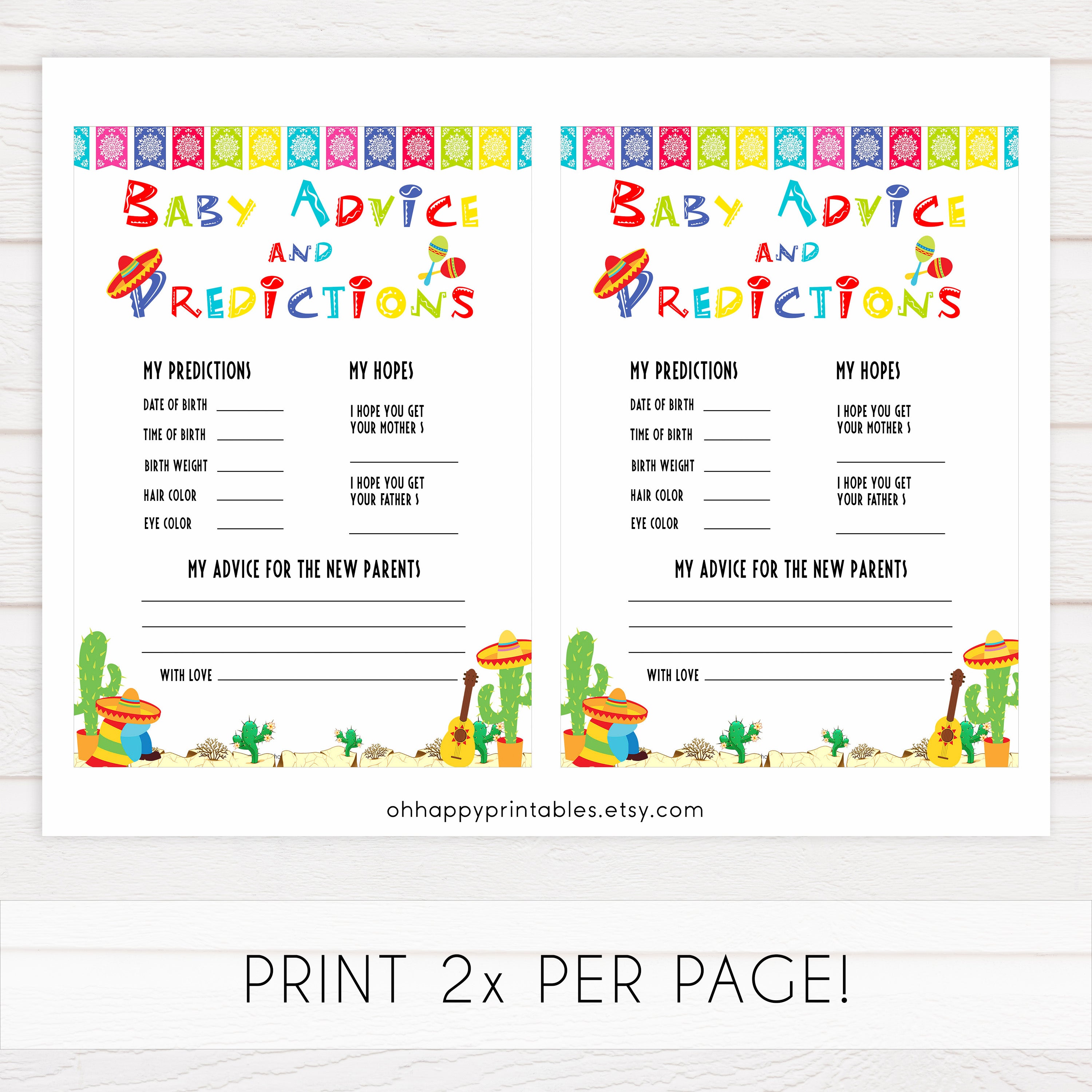 baby advice and predictions game, baby keepsake, Printable baby shower games, Mexican fiesta fun baby games, baby shower games, fun baby shower ideas, top baby shower ideas, fiesta shower baby shower, fiesta baby shower ideas