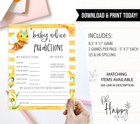 baby advice and predictions keepsake, Printable baby shower games, mommy bee fun baby games, baby shower games, fun baby shower ideas, top baby shower ideas, mommy to bee baby shower, friends baby shower ideas