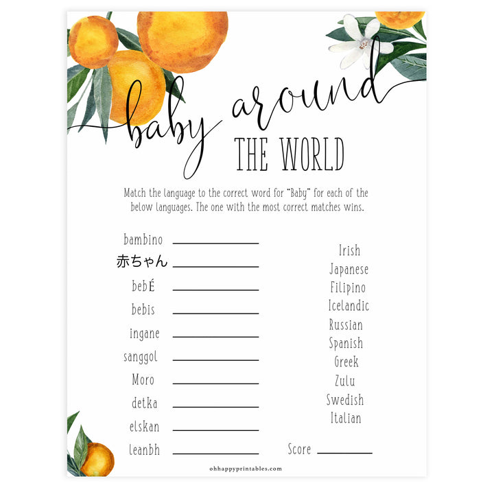 baby around the world baby game, Printable baby shower games, little cutie baby games, baby shower games, fun baby shower ideas, top baby shower ideas, little cutie baby shower, baby shower games, fun little cutie baby shower ideas, citrus baby shower games, citrus baby shower, orange baby shower
