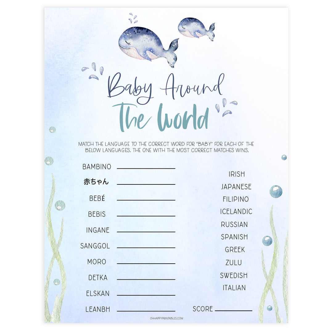 baby around the world game, Printable baby shower games, whale baby games, baby shower games, fun baby shower ideas, top baby shower ideas, whale baby shower, baby shower games, fun whale baby shower ideas