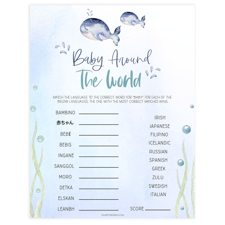 baby around the world game, Printable baby shower games, whale baby games, baby shower games, fun baby shower ideas, top baby shower ideas, whale baby shower, baby shower games, fun whale baby shower ideas