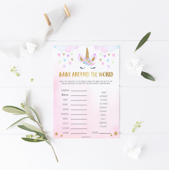 baby around the world game, Printable baby shower games, unicorn baby games, baby shower games, fun baby shower ideas, top baby shower ideas, unicorn baby shower, baby shower games, fun unicorn baby shower ideas