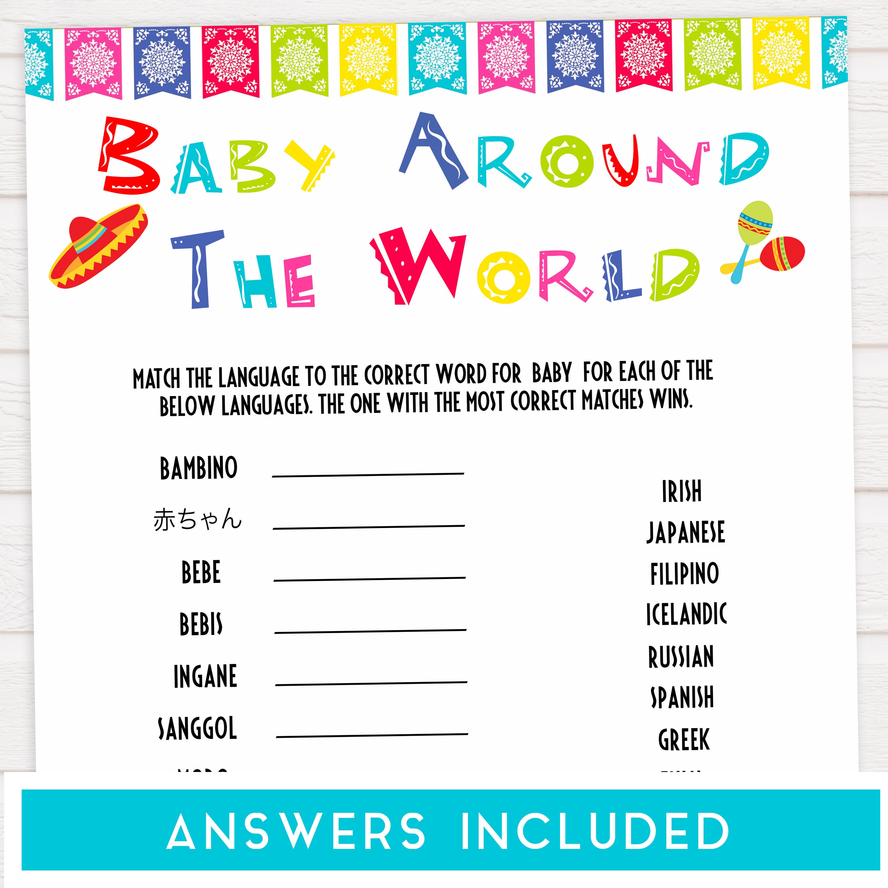 baby around the world game, Printable baby shower games, Mexican fiesta fun baby games, baby shower games, fun baby shower ideas, top baby shower ideas, fiesta shower baby shower, fiesta baby shower ideas