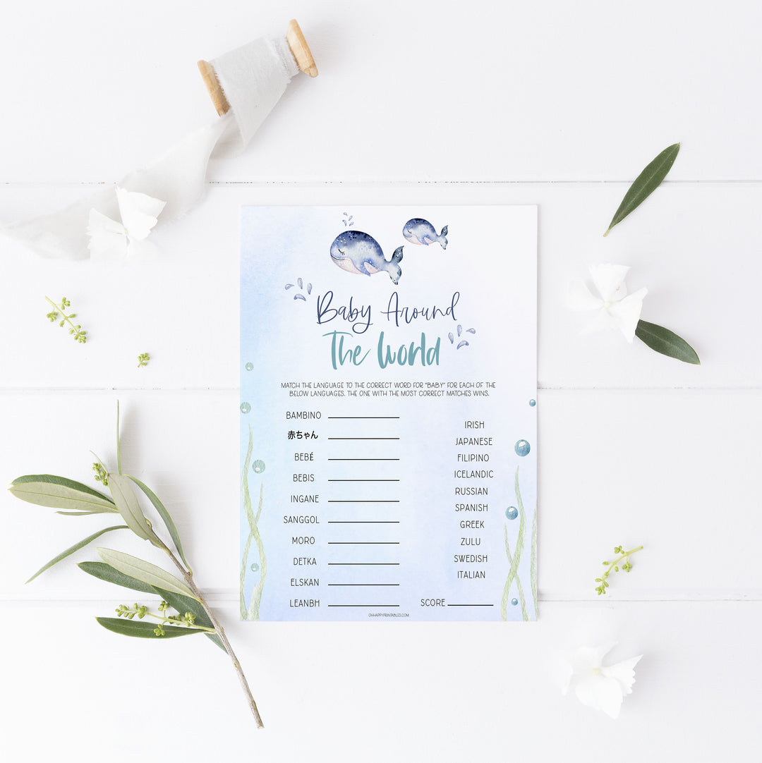 baby around the world game, Printable baby shower games, whale baby games, baby shower games, fun baby shower ideas, top baby shower ideas, whale baby shower, baby shower games, fun whale baby shower ideas