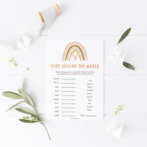 baby around the world game, Printable baby shower games, boho rainbow baby games, baby shower games, fun baby shower ideas, top baby shower ideas, boho rainbow baby shower, baby shower games, fun boho rainbow baby shower ideas